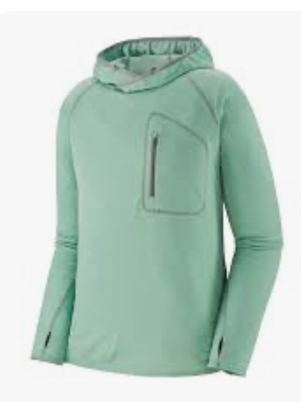 Patagonia Kids Mint Green Hooded Performance Sweatshirt